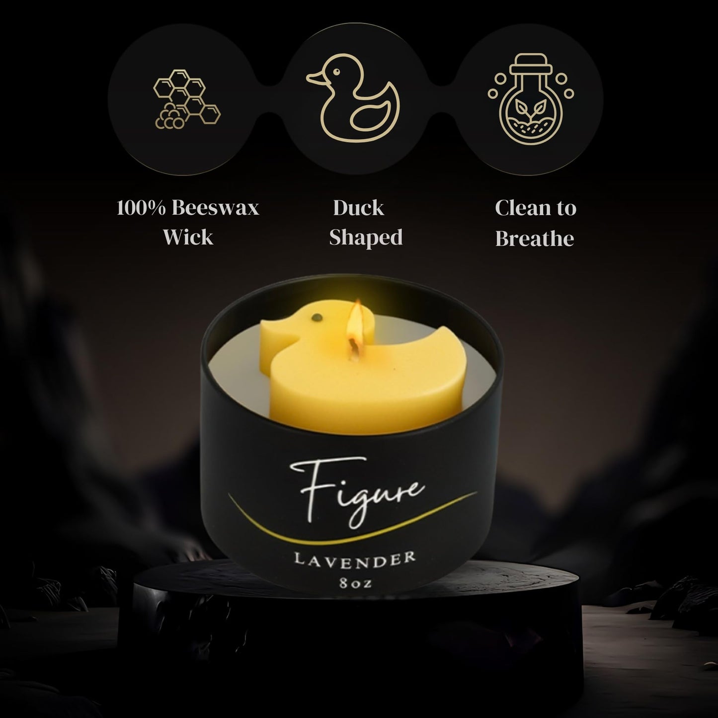 Duck Shaped Candle – Natural Soy & Beeswax Blend, Lavender Essential Oil | Handcrafted Duck Candle for Jeep Duck Lovers, Animal Fans, or Kids | Clean Burn, Gift Box, Made in USA