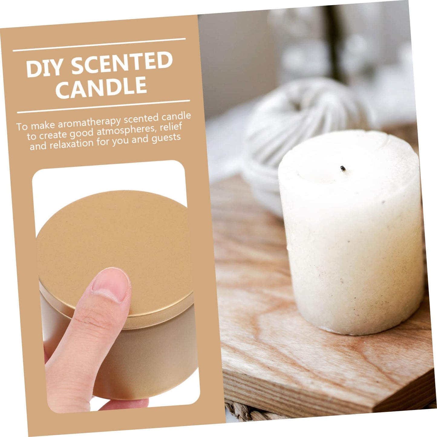 OHPHCALL 3pcs Iron Candle Jars Creative Candle Tins for Craft Making Smooth Portable Design for Tealight Decorative for Friends