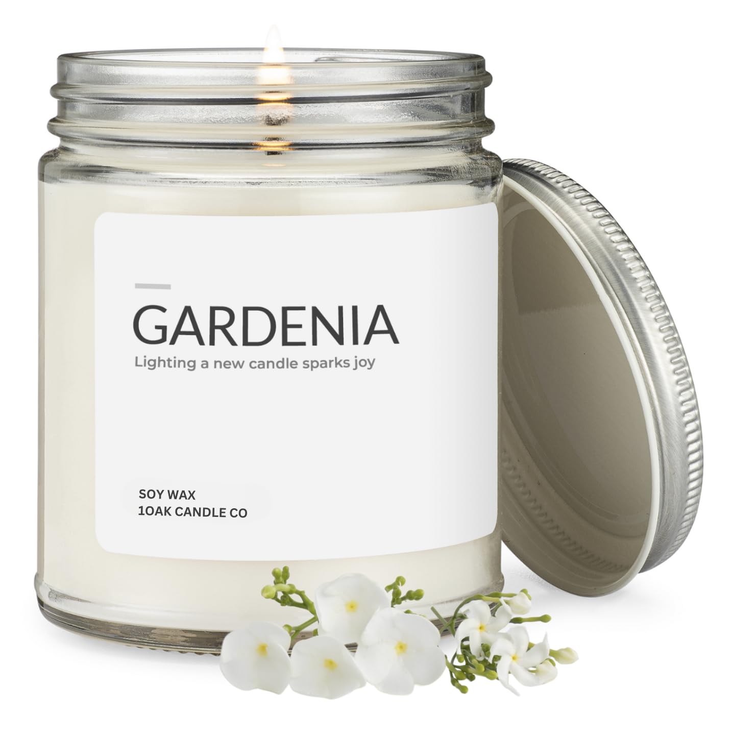 1OAK Gardenia Candle - Soy Wax Scented Candles - Long Burning Premium Hand-Poured (7oz.)