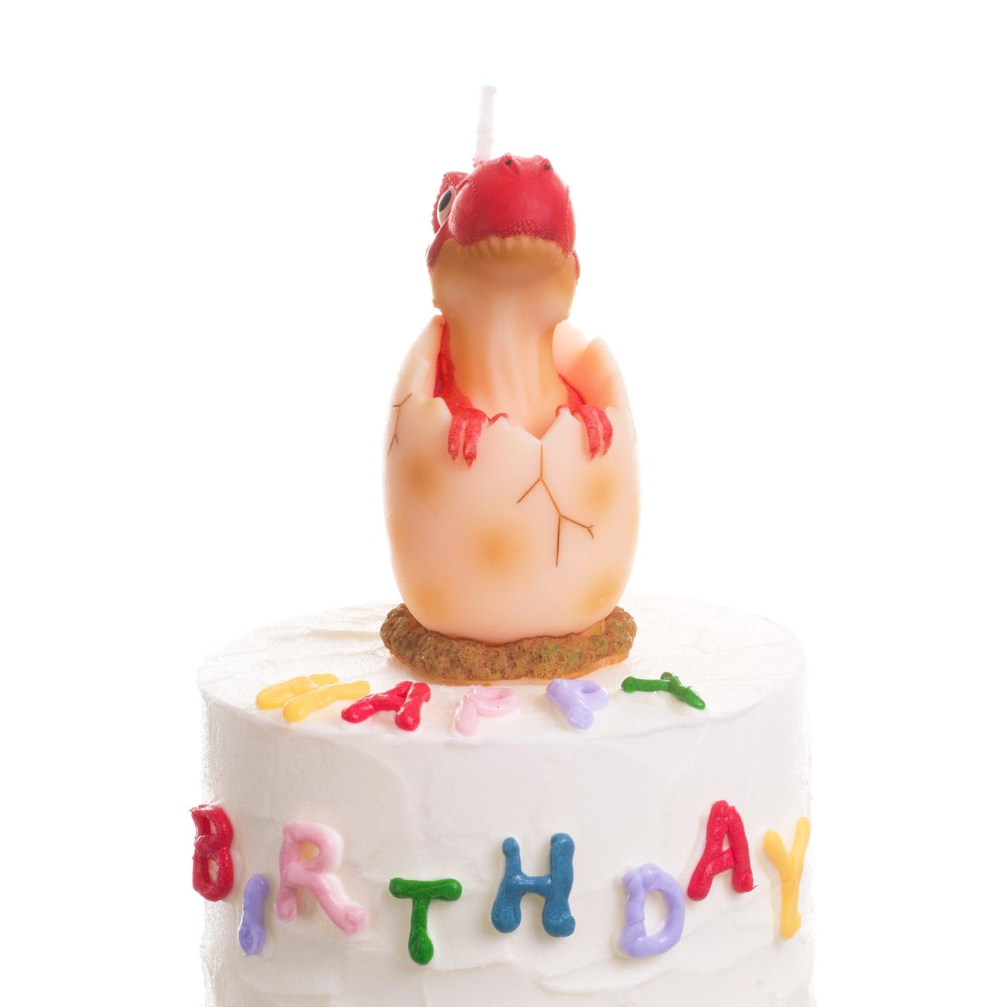 Mesiiloly Large Dinosaur Birthday Candle - Red Dinosaur Cake Topper Candles for Kids, 3.6 inches, Fun Dino Birthday Party Decoration