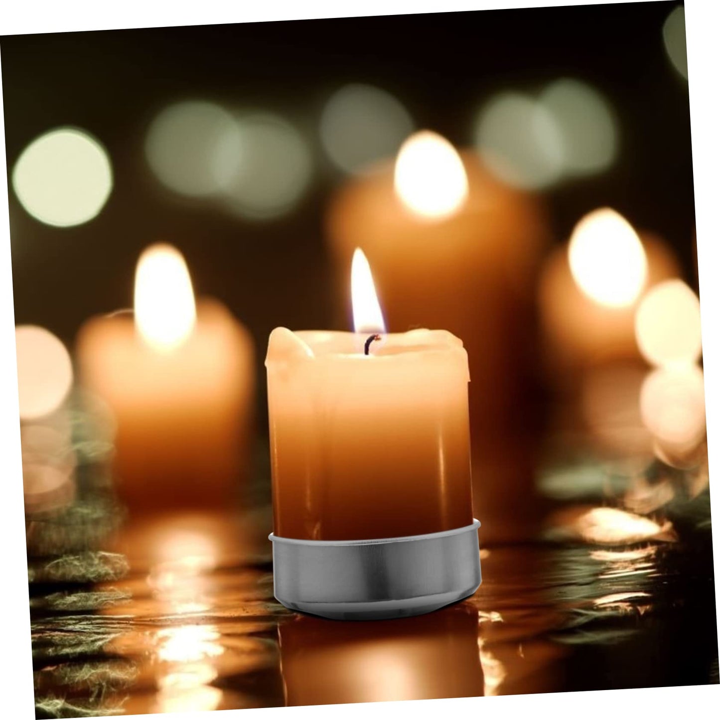 NUOBESTY 100pcs Aluminum Candle Box Tea Candle Tins Tealight Tin Holder Candel Make Model Small Candles Travel Tin Candles Tea Lights Aluminum Candle Holder Votive Tea Holder Travel Kit Cup
