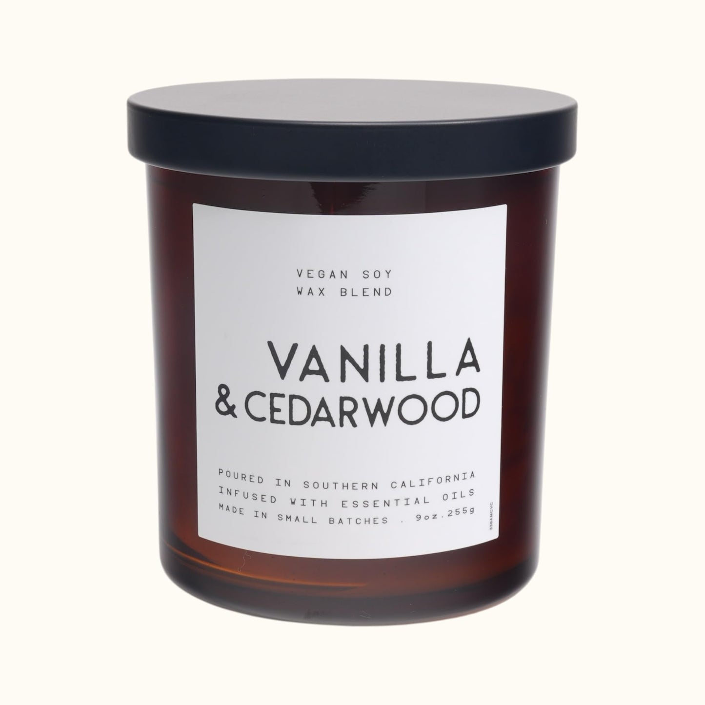 LEOBEN CO – Vanilla & Cedarwood Scented Candle – 9oz, Contemporary Collection Design – 50 hr Burn Time – Poured in California Using Vegan Soy Wax and Essential Oils – Made in Small Batches