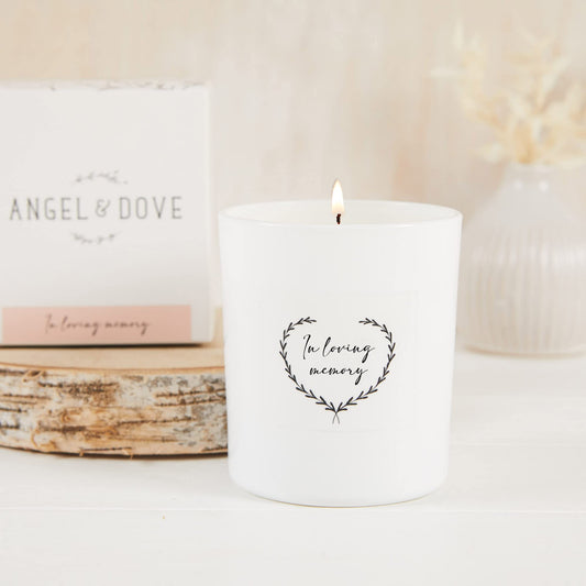 ANGEL & DOVE 'in Loving Memory' Soy Wax Remembrance Candle - Sympathy Gift, Memorial to Light in Memory of a Loved One