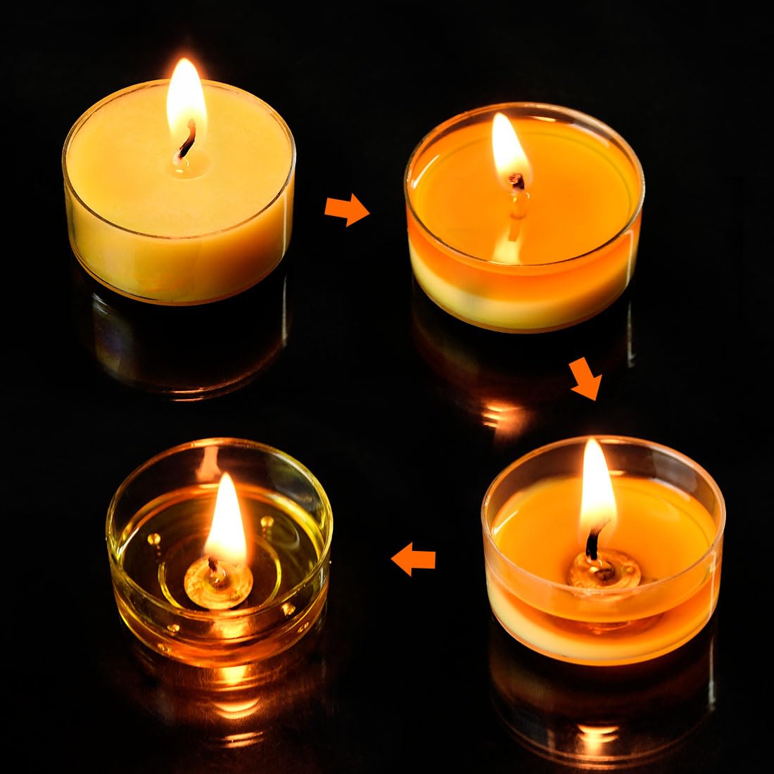 36PCS Pure Beeswax Tealight Candles, Natural Scent, Clear Cup,Raw