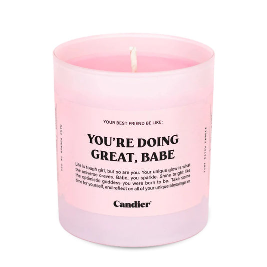 Ryan Porter “You’RE Doing Great, Babe” Candle - 100% Natural & Vegan - Made of Hand-Poured Soy Wax & Cotton Wick - Smells Lavender, Herbs, Sandalwood - Paraben, Phthalate, Lead-Free Decor Candle