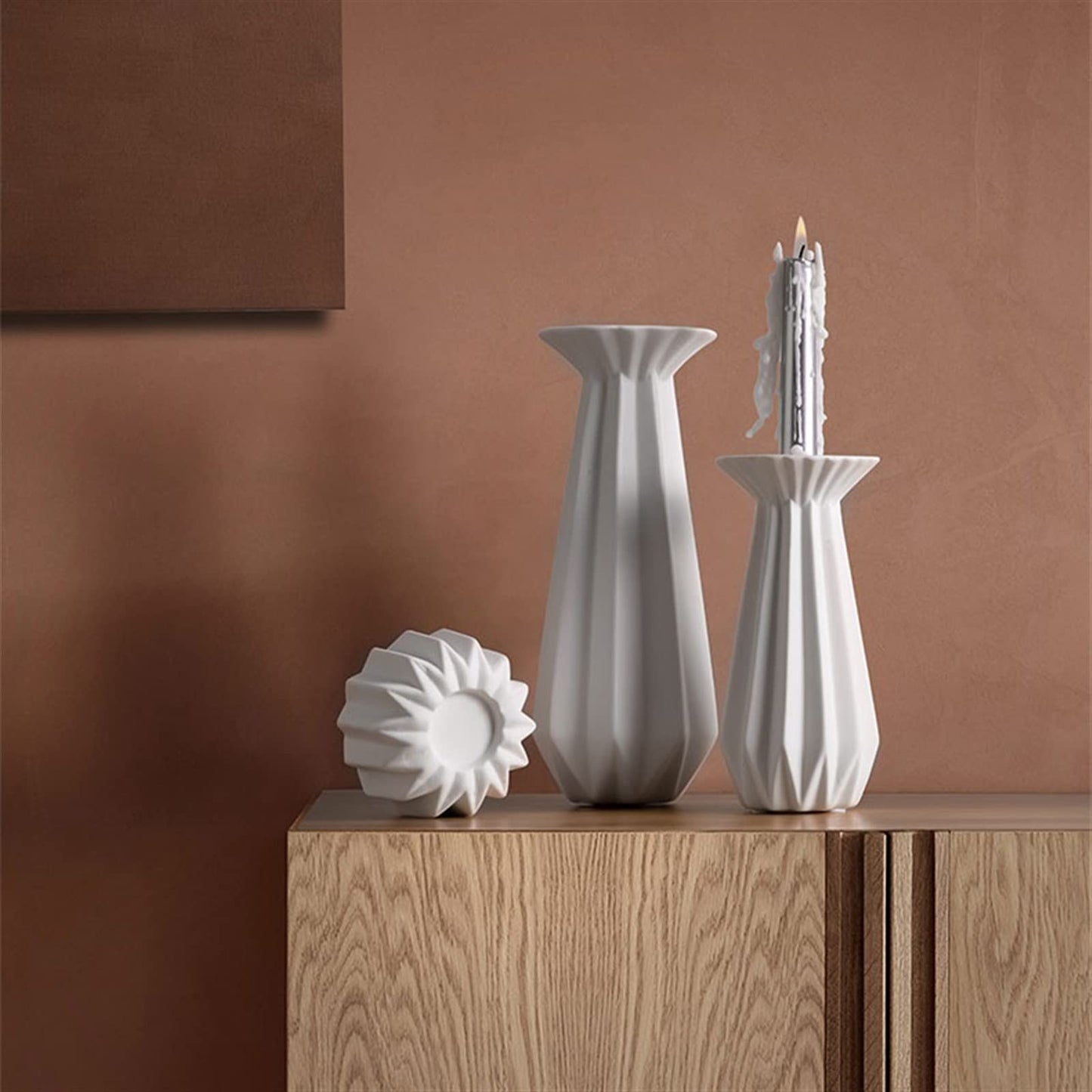 Candlestick Holders Table Center Decoration White Candlestick Household Romantic Candle Holder Ceramic Ornaments Candle Holders