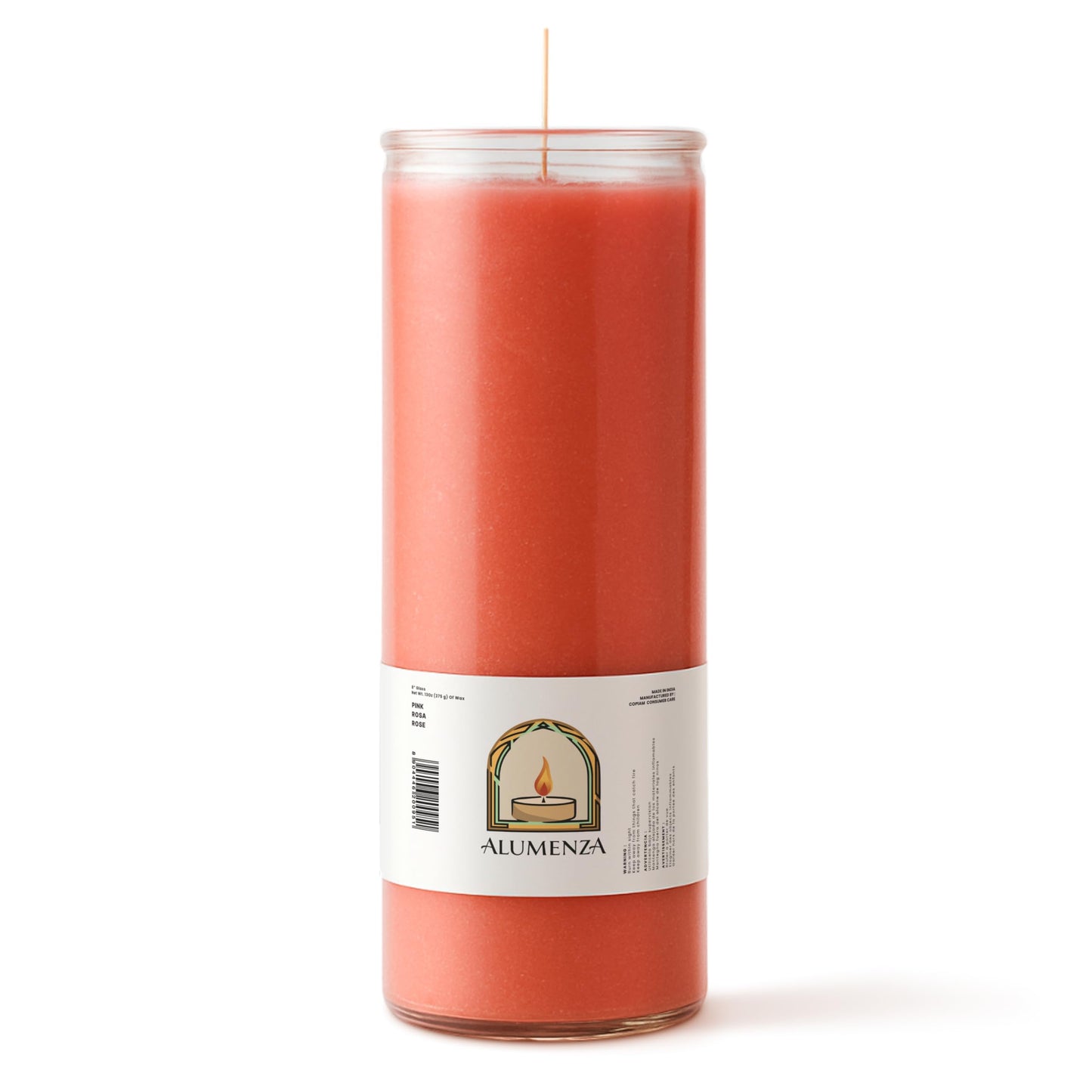 Alumenza 3 Pack Pink 7 Day Candles in Glass Jar – Paraffin Wax, Clean Burning Unscented | Large & Tall Devotional Prayer Pillar Candles for Home, Memorial, Spells, Long Lasting