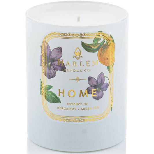 HARLEM CANDLE CO. Home - Luxury Scented Soy Candle, 11 oz - 80-Hour Burn Time | Bergamot, Jasmine, Sandalwood, Mandarin Orange and Green Tea Leaves | Scented Candles for Home