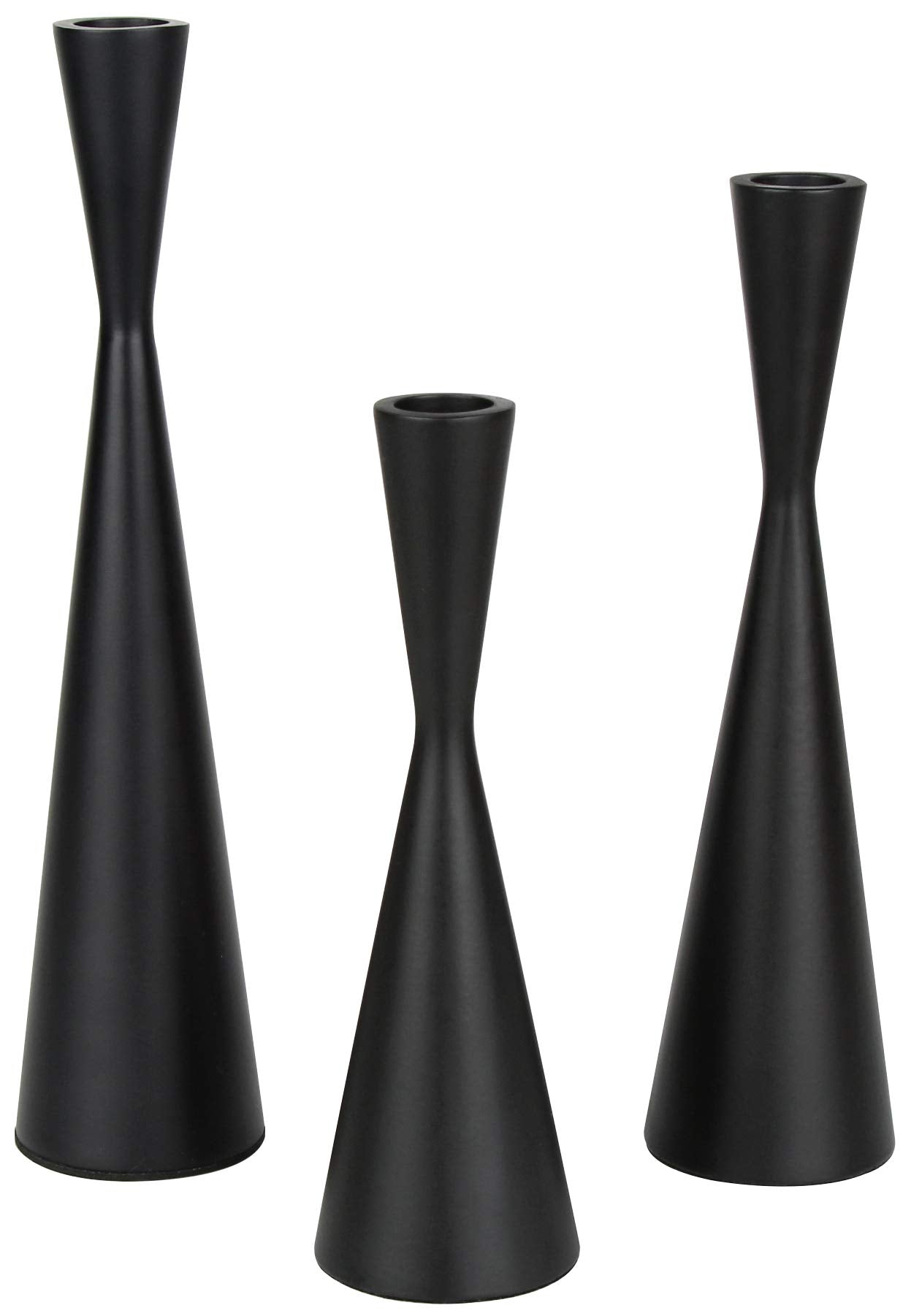 Vixdonos Taper Candlestick Holders Metal Candle Holders Set of 3 Table Decorative Candle Stand for Wedding, Dinning, Party,Home Decor (Matte Black)