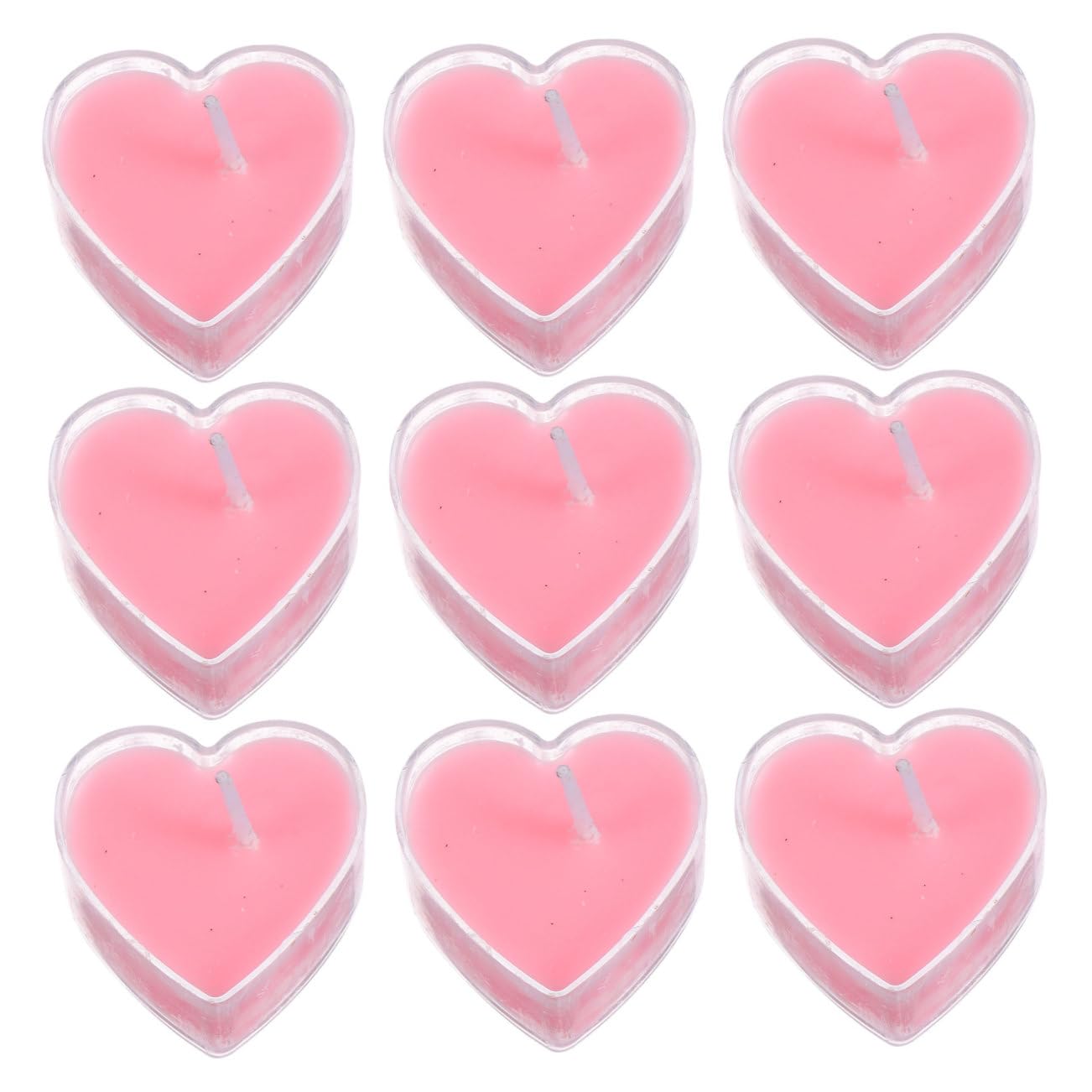 ORFOFE 9Pcs Heart Shape Tealight Candles for Proposal Romantic Valentines Day Aromatherapy Candles Smokeless Odorless Decorative Lights for Weddings Parties