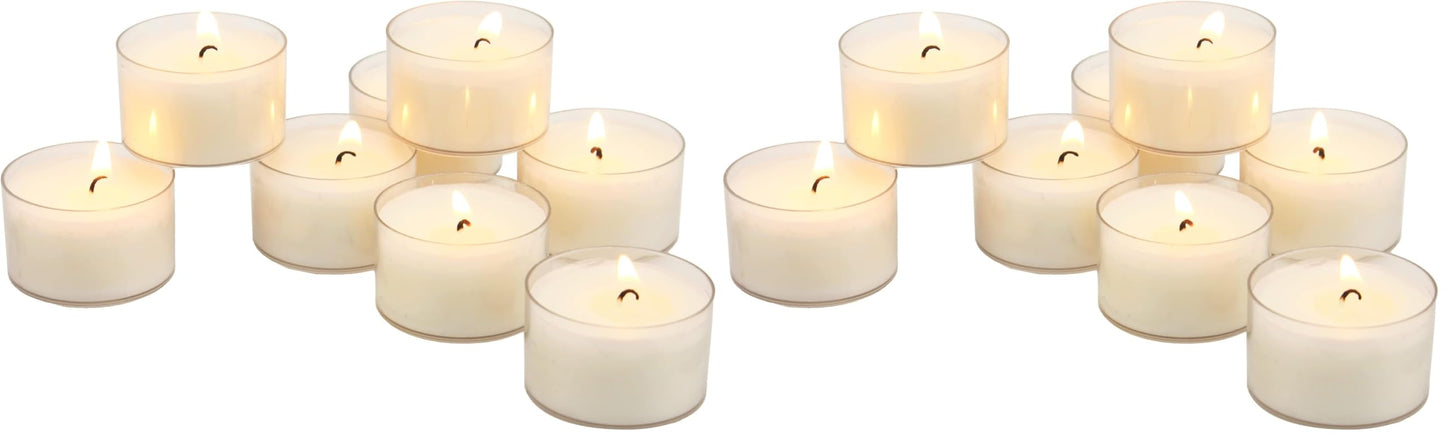 Stonebriar 192 Count White Unscented 6 to 7 Hour Extended Burn Time Clear Cup Tea Light Candles (Pack of 2)