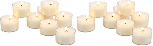 Stonebriar 192 Count White Unscented 6 to 7 Hour Extended Burn Time Clear Cup Tea Light Candles (Pack of 2)