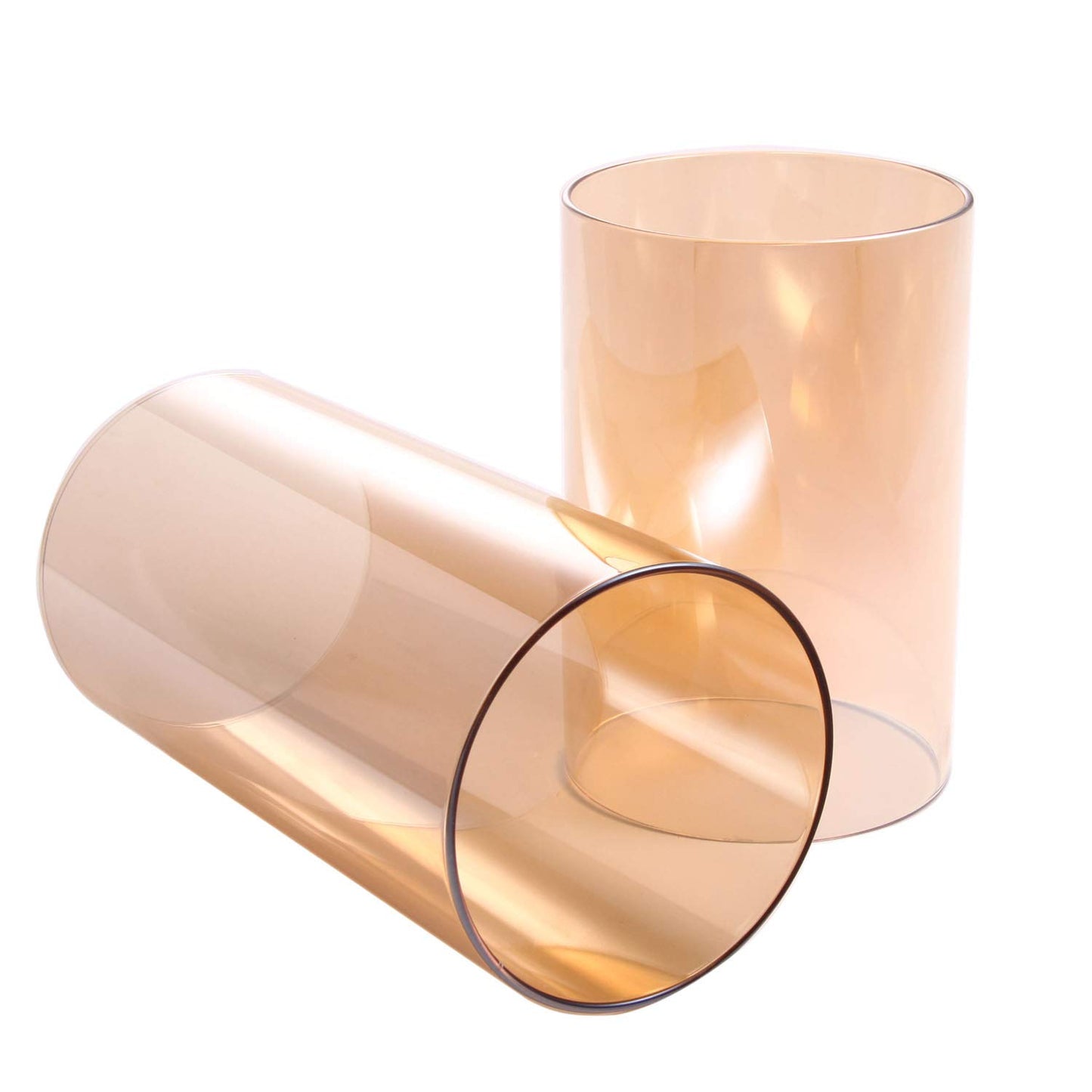 KETE Colored Glass Cylinder Candle Holder Bottomless Borosilicate Glass Globe Lamp Shade Replacement (AMBER,3.5x8)