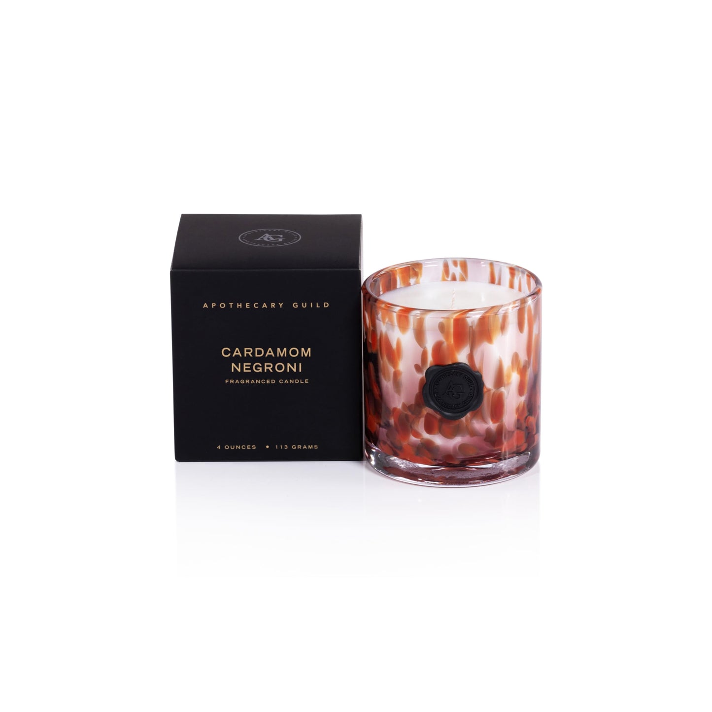Zodax Apothecary Guild Scented Opal Glass Jar Candle in Gift Box- 4 oz - Cardamom Negroni