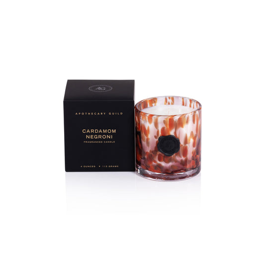 Zodax Apothecary Guild Scented Opal Glass Jar Candle in Gift Box- 4 oz - Cardamom Negroni