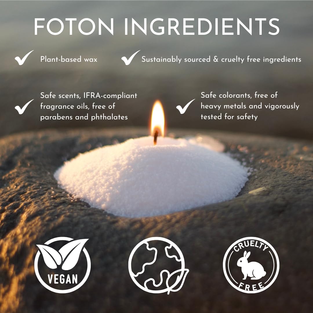 Foton Pearled Candle Le Cube Concrete Vase Set 16 Oz Square - Unscented - Refillable Jar Scented Candle Sand Wax with 15 Wicks - Natural Non-Toxic Decorative Candles for Home