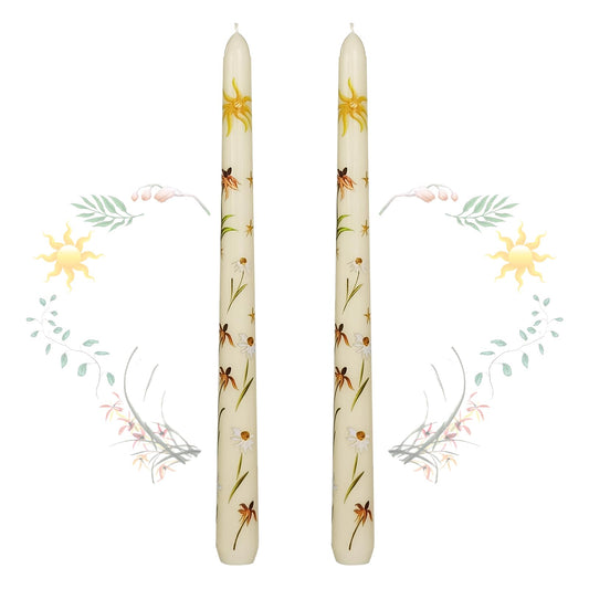 Taper Candles 10 Inch Print Candle Handmade Unscented Renanthera Long Candles 2 Pack Twisted Candlesticks for Wedding Home Decoration Gifts