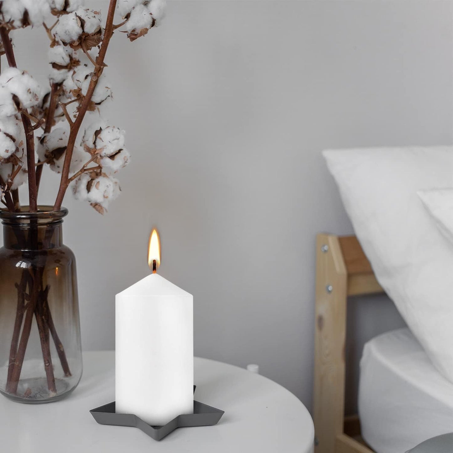 YOROXRG 2"x4" High White Pillar Candles, Set of 20 Unscented. Bulk Buy. Ideal for Halloween, Wedding, Emergency Lanterns, Household, Wedding and Home Décor Candlesticks