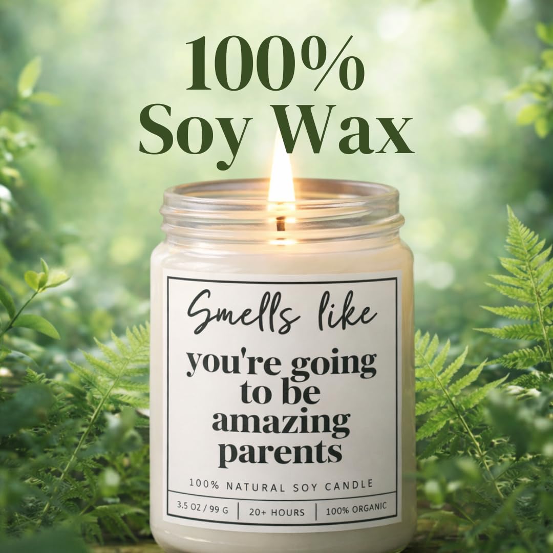 Candle for New Parents, New Parents Gifts for Couples, Mom to be, New Dad - Pregnancy, First Mothers Day, Gender Reveal Gifts, Expecting Baby, Expecting Mom, Pregnant, You'll be Amazing Parents