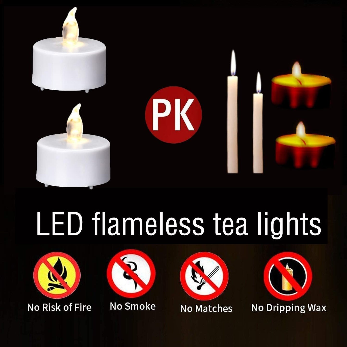 Boakboary Tea Lights Flameless Battery Operated Candles-100Pack LED Flickering Votive Candle Long Lasting 200 Hours, Realistic and Bright for Seasonal Festive Celebrations Decoration Warm White