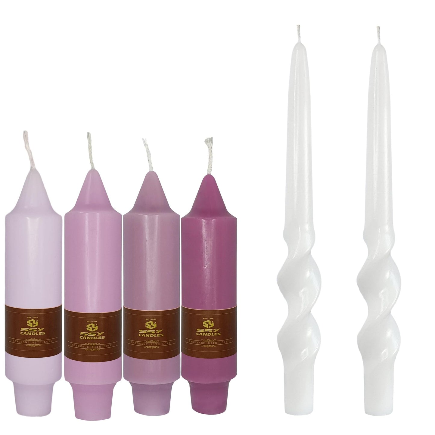 Taper Candles Twisted Candles Sticks Long Spiral Candlesticks Unscented Candles Smokeless Candle for Wedding Party Dinner Home Decoration