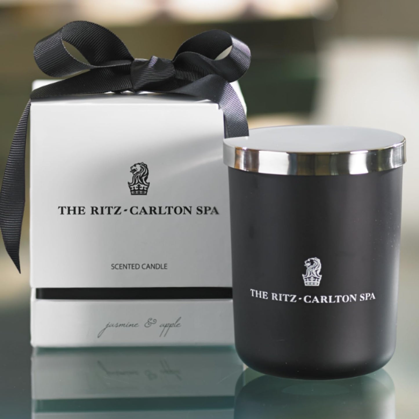 The Ritz-Carlton Spa Jasmine and Apple Candle - Notes of Jasmine, Apple, and Sweet Pea - 8.5 oz.