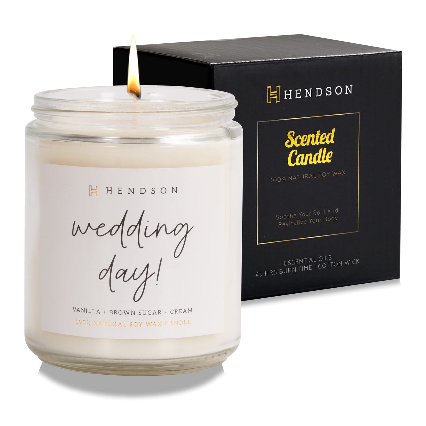 Wedding Shower Gifts - Candles Gift for Bride, Bridal Shower, Bachelorette Party Gifts from Bridesmaids - Wedding Day Candle - Engaged Couple - Hendson Scented Candles