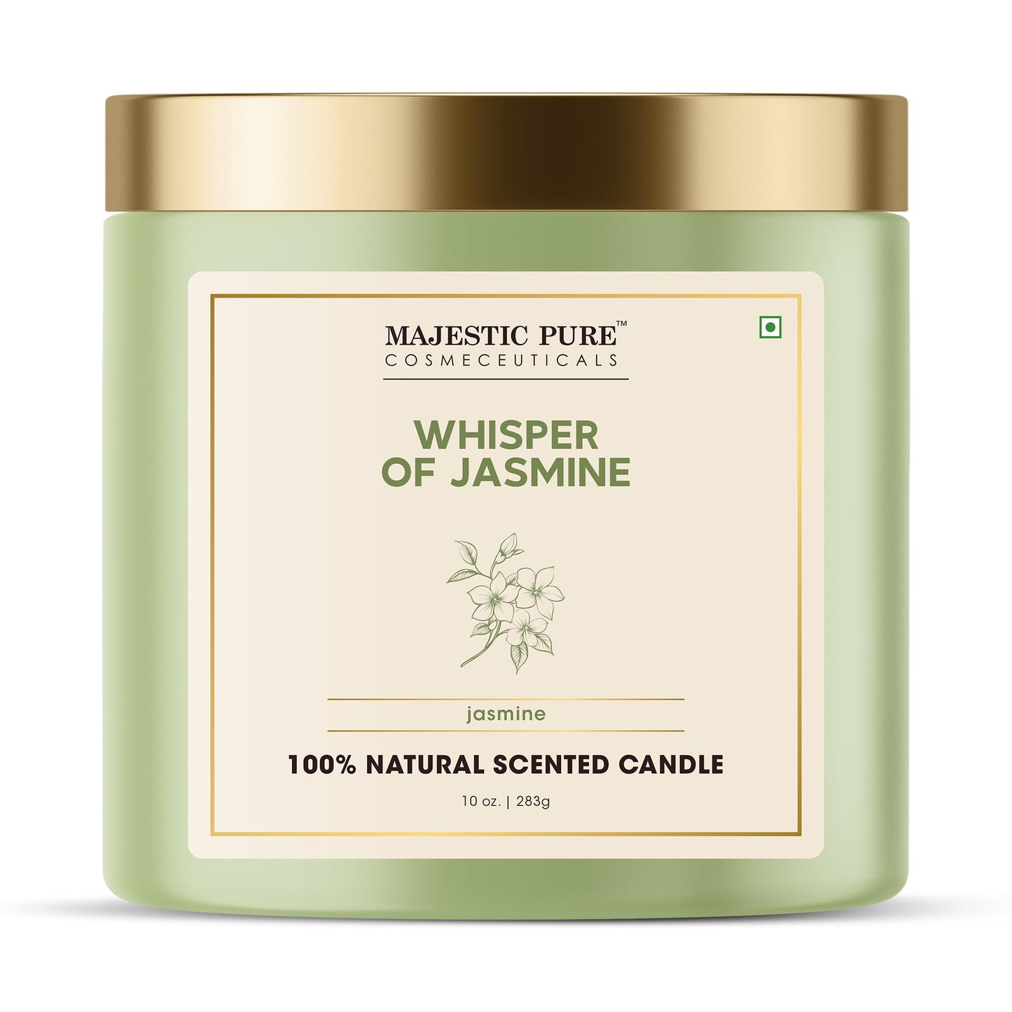 Majestic Pure Candle Jasmine, Natural Scented Candle, 10oz Large Jar with up to 45+ Hours Burn, Giftable