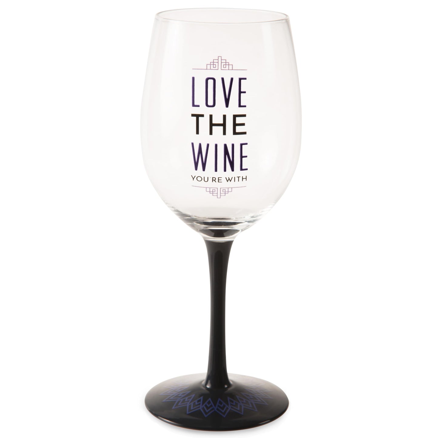 Pavilion Gift Company Pretty Inappropriate "Love The Wine You're With" Wine Glass Candle Holder, Purple
