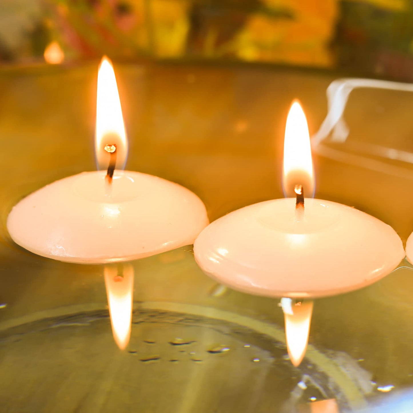 Floating Candles Centerpieces - 40 Pack 1.5 Inch Floating Candles for Centerpieces, Nice for Halloween, Christmas, Thanksgiving, New Year & More - Good for Home Decor & Centerpieces (White)