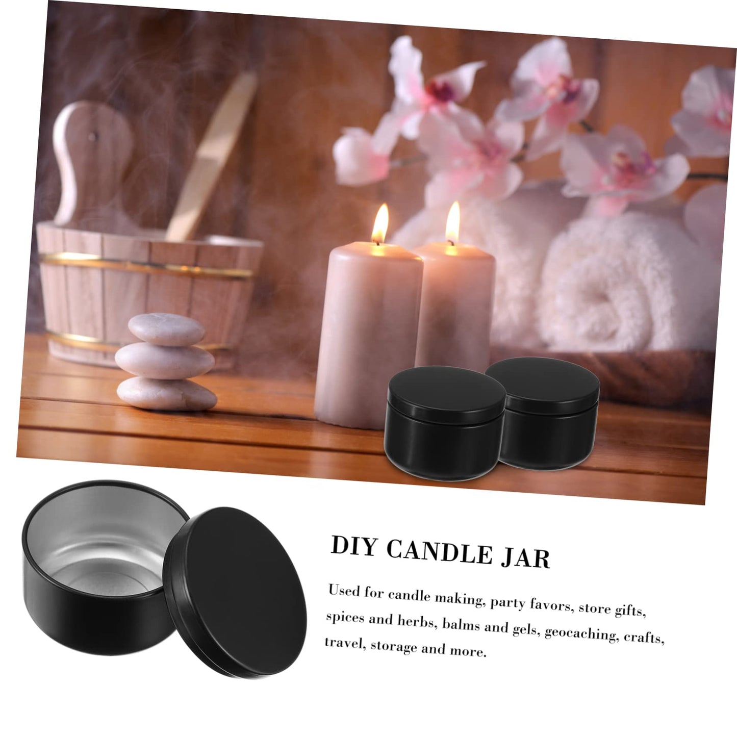 STOBOK 12pcs Candle Tins for Projects Portable Metal Candle Containers Seamless Design for Travel and Crafting for Aromatherapy and Storage