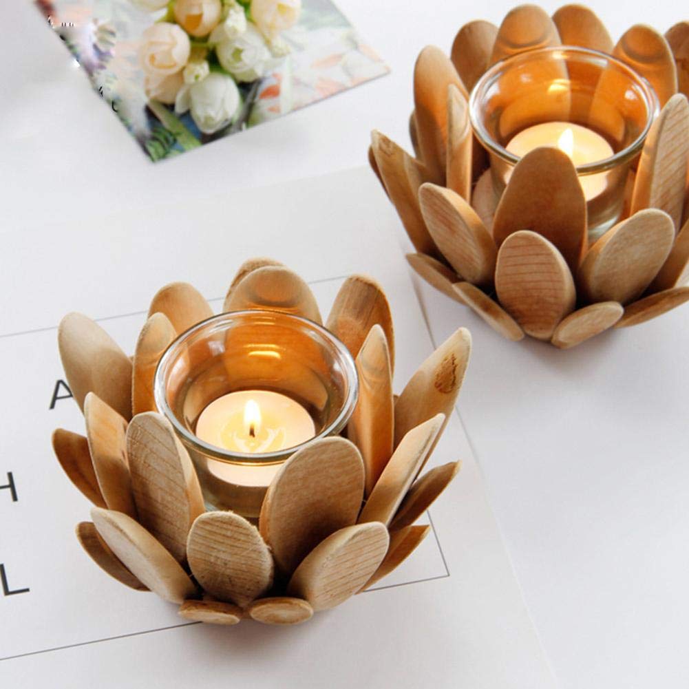 Candlestick Holders Candle Holder Nordic Wooden Petal Candle Holder Modern Farmhouse Style Home Room Desktop Candlestick Decoration Ornaments Candle Holders
