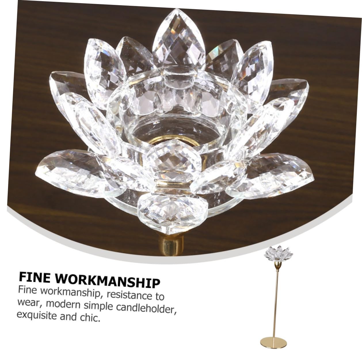 COHEALI Crystal Lotus Metal Candlestick Holder Small Gold Decorative Candle Stand for Wedding and Candlelight Dinner Home Décor