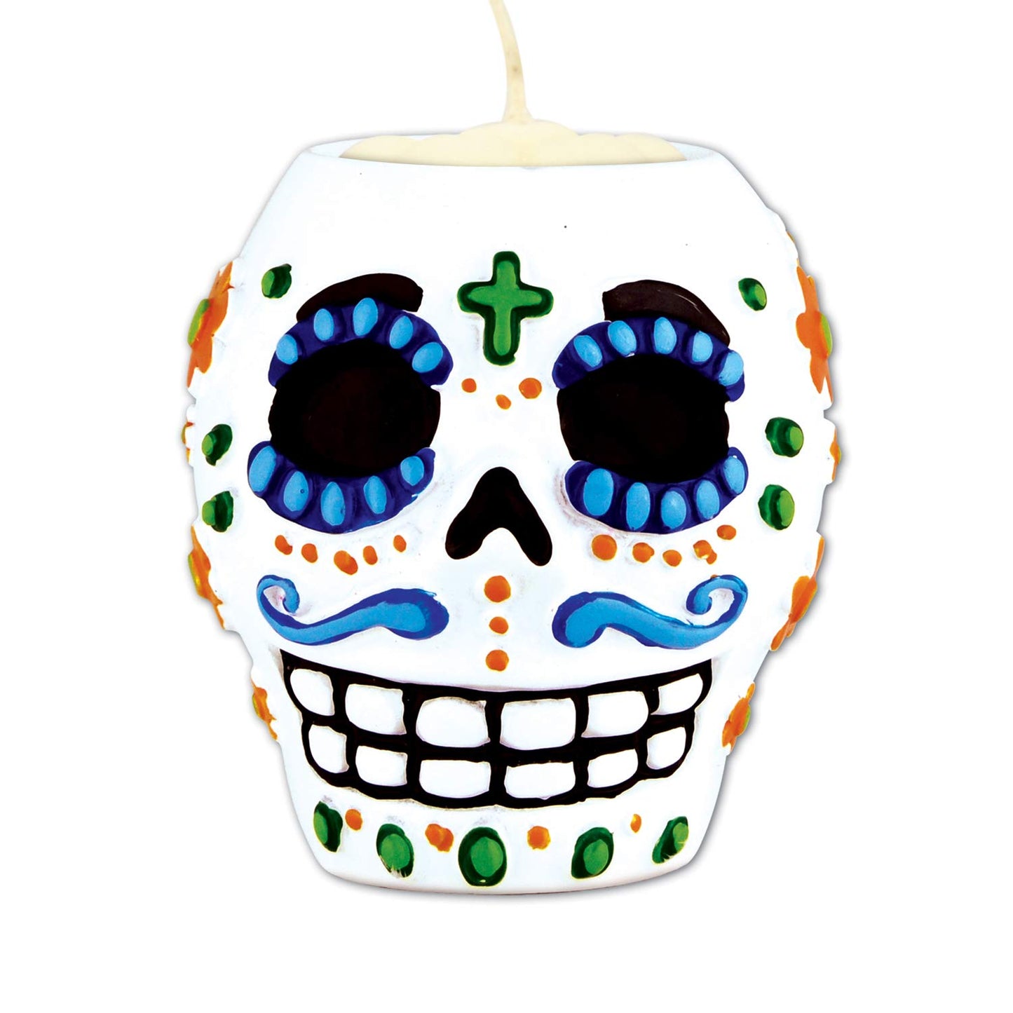 Day Of The Dead Male Tea Light Holder (tea light not included) Party Accessory  (1 count) (1/Pkg)