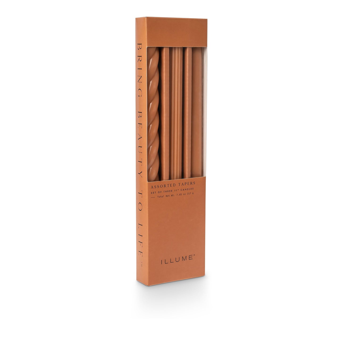 Illume Beautifully Done Unscented Assorted Candle Tapers 3-Pack, Terracotta