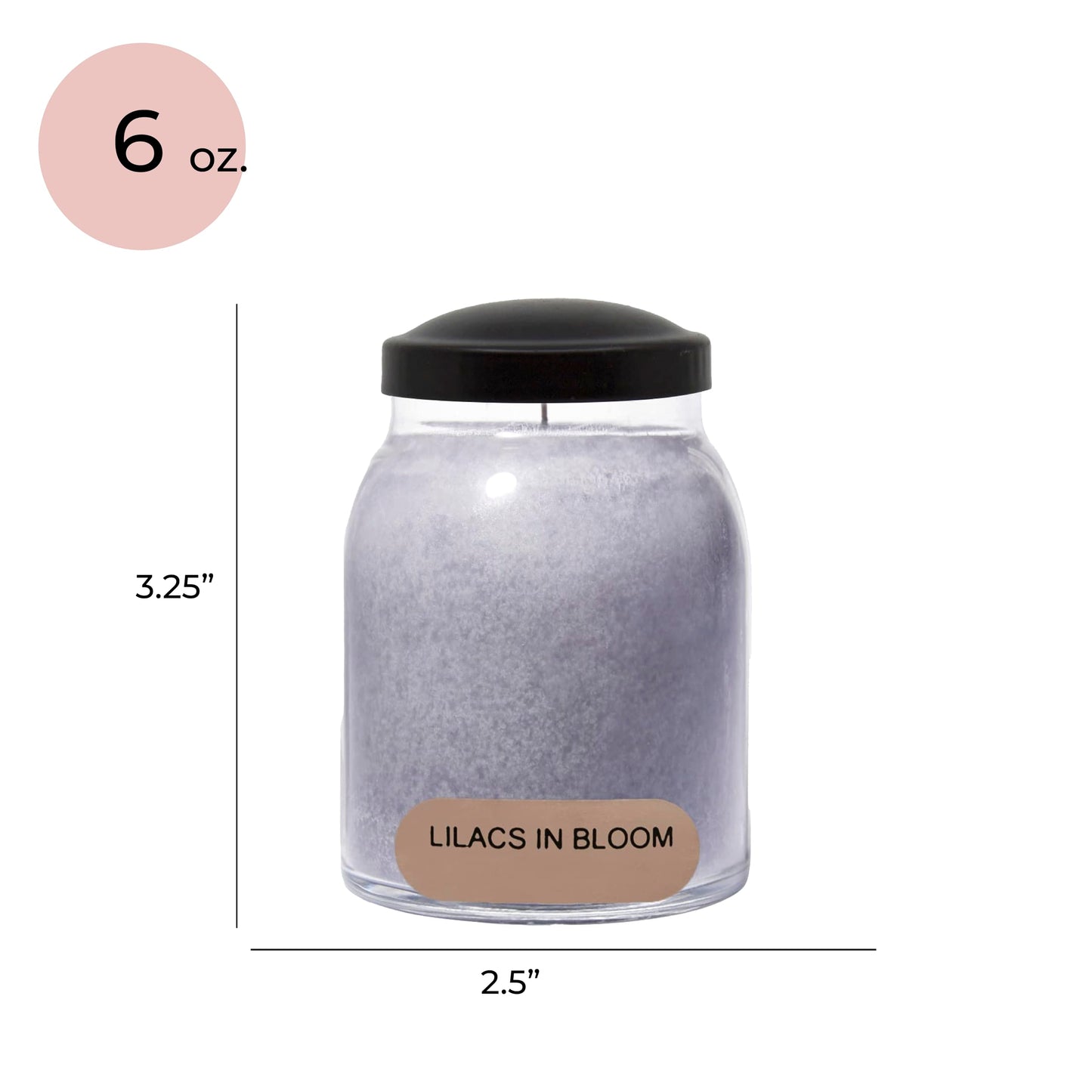 A Cheerful Giver - Lilacs In Bloom Baby Scented Glass Jar Candle (6oz) with Lid & True to Life Fragrance Made in USA