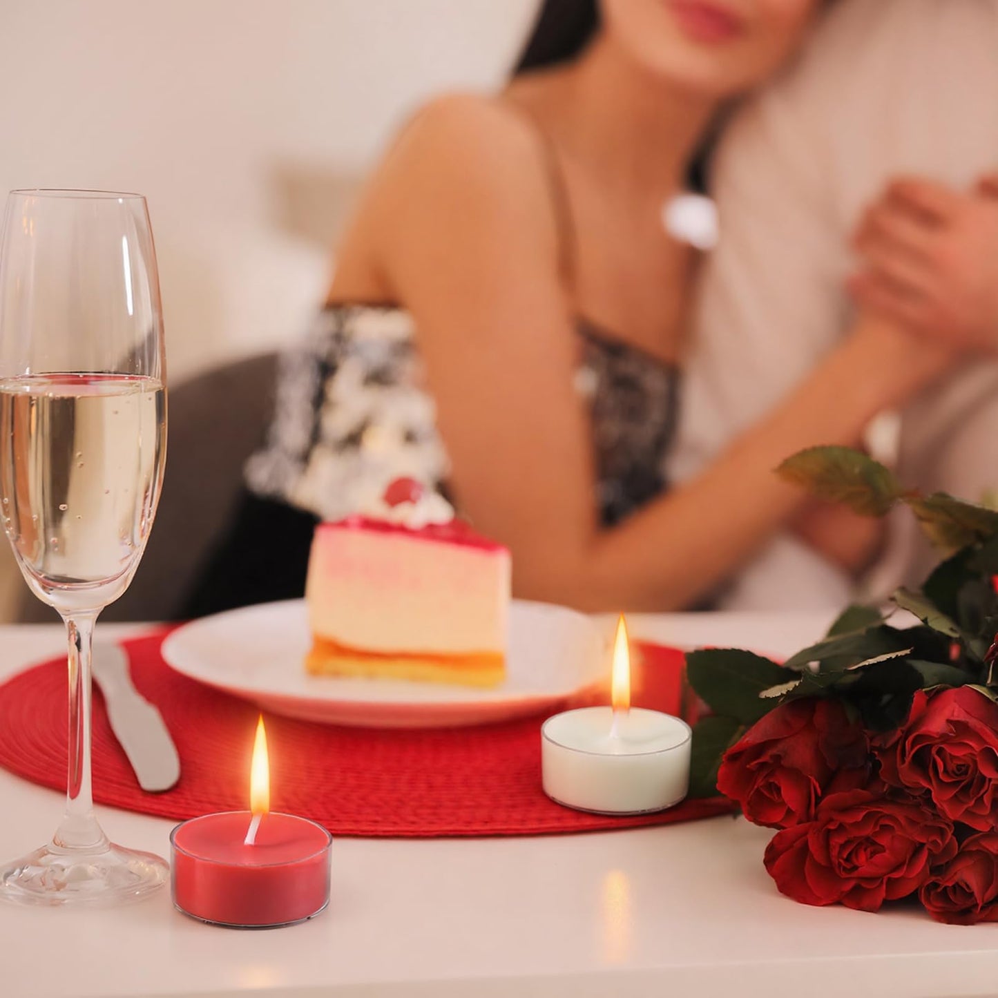 Honoson 12 Pack Valentine's Day Tea Lights Candles Tea Light Natural Wax Scented 6 Scents Conversation Candle for Spring Easter Wedding Engagement Gift Anniversary Summer Home Decor(White, Pink, Red)