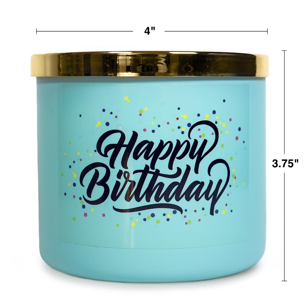 Colonial Candle Happy Birthday Candle, 14.5 oz Vanilla Sugar & Buttercream Sweet Scented, Birthday Gifts for Women, Men, Mom, Dad, Sister, Teacher, Friends, Made in The USA