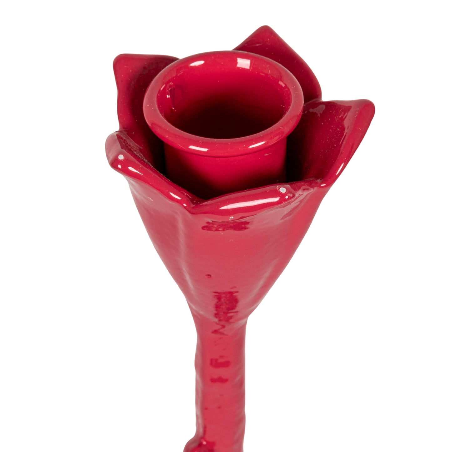 Creative Co-Op Tall Cast Metal Flower Shaped Taper Holder, Pink