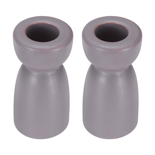 uxcell 2 Pack Candlestick Holder Purple Ceramic Taper Candle Holder Candle Stand Holders Modern Style Decoration for Centerpiece Tabletops Anniversary