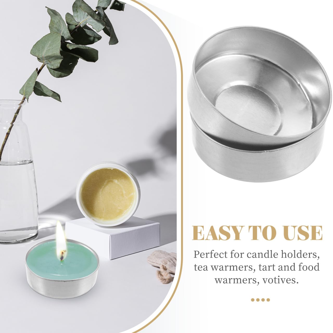 500pcs Round Tin Tea Light Cups Empty Case Candle Wax Containers Candle Mold Model DIY Wax Candles Tealight Accessories