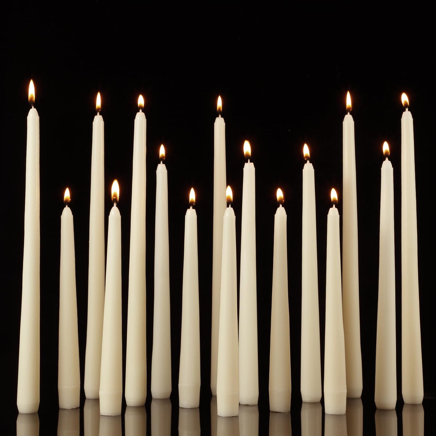 MTLEE Taper Candles 8/10/12 Multi Height Unscented Taper Candles 8 Burn Hours for Dinner Decorative Home Decoration Fall Thanksgiving Wedding Party Candlesticks(Beige,36)