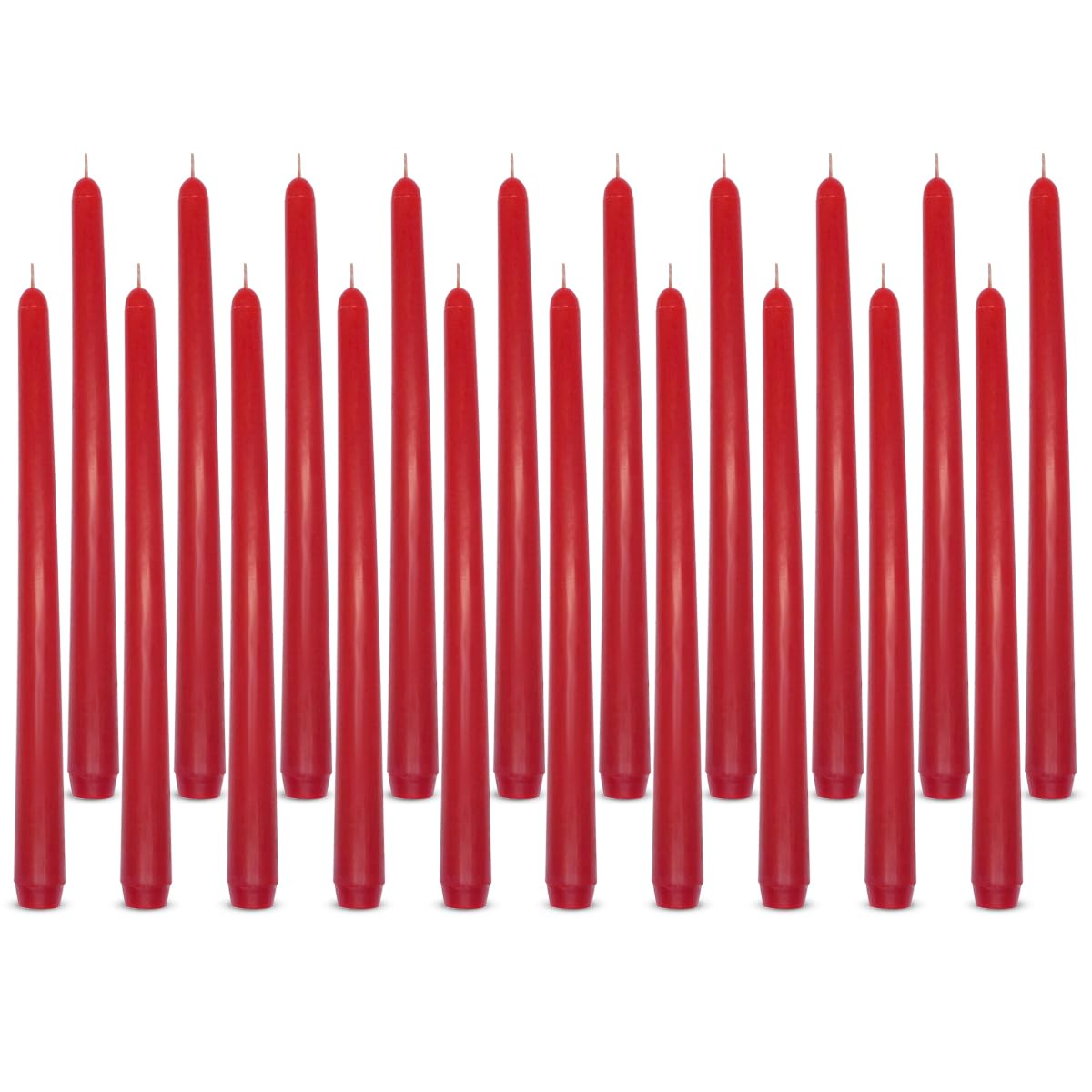 10 Inches Burgundy Unscented Taper Candles for Christmas, 20 Pcs 7/8 Inch Thin Candlesticks for Dinner, Party, Home Decoration and Emergency
