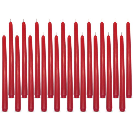 10 Inches Burgundy Unscented Taper Candles for Christmas, 20 Pcs 7/8 Inch Thin Candlesticks for Dinner, Party, Home Decoration and Emergency