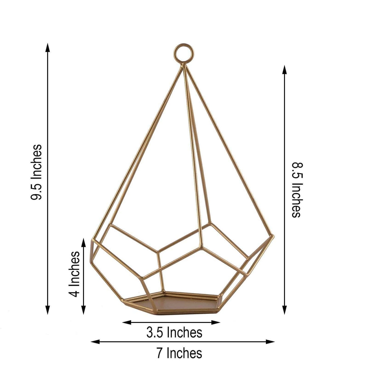 Efavormart 2 Pack Gold 9" Metal Pentagon Geometric Tealight Candle Holders Geometric Floral Centerpiece