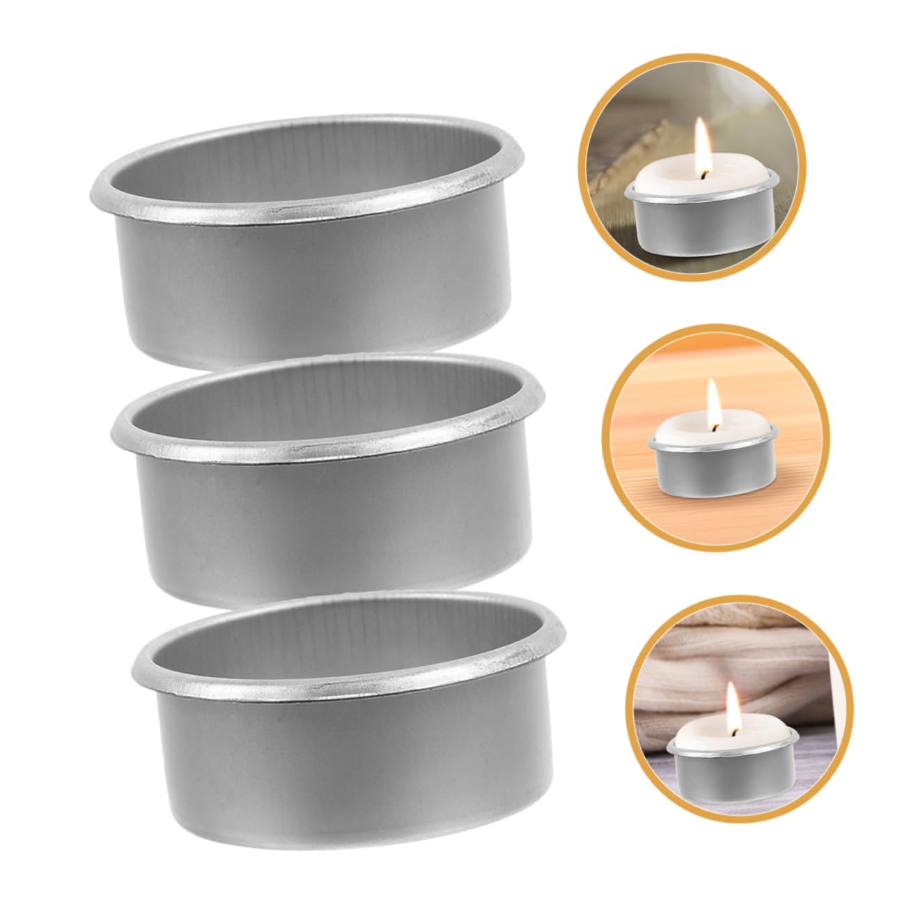 Uonlytech 15pcs Metal Candle DIY Candle Making Jars Essential Oil Cups Tealight Holders Decorative Tea Party Supplies
