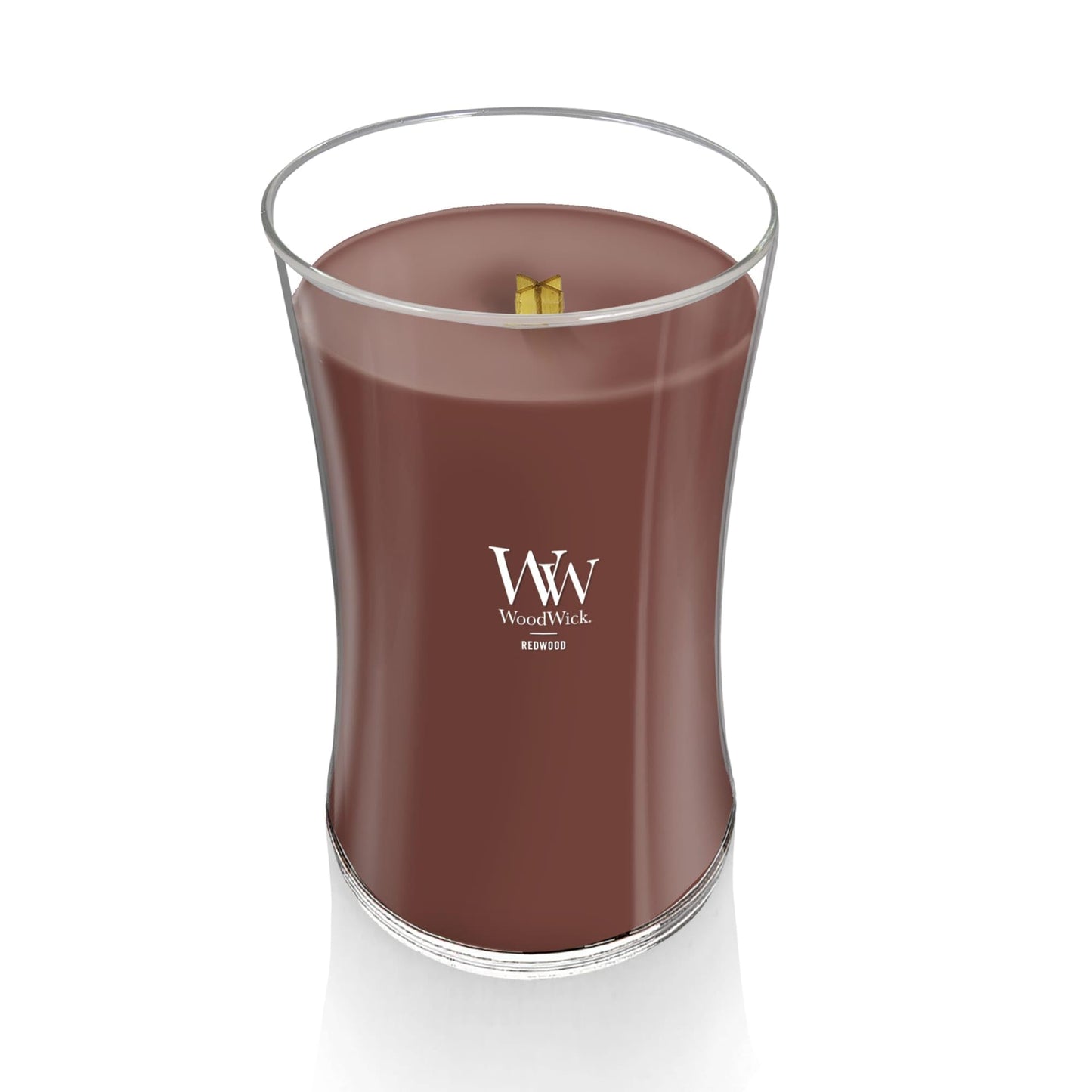 WoodWick Redwood Holiday Candle Gifts for Women and Men, 21.5 oz Large Hourglass Candle with Crackling Wick