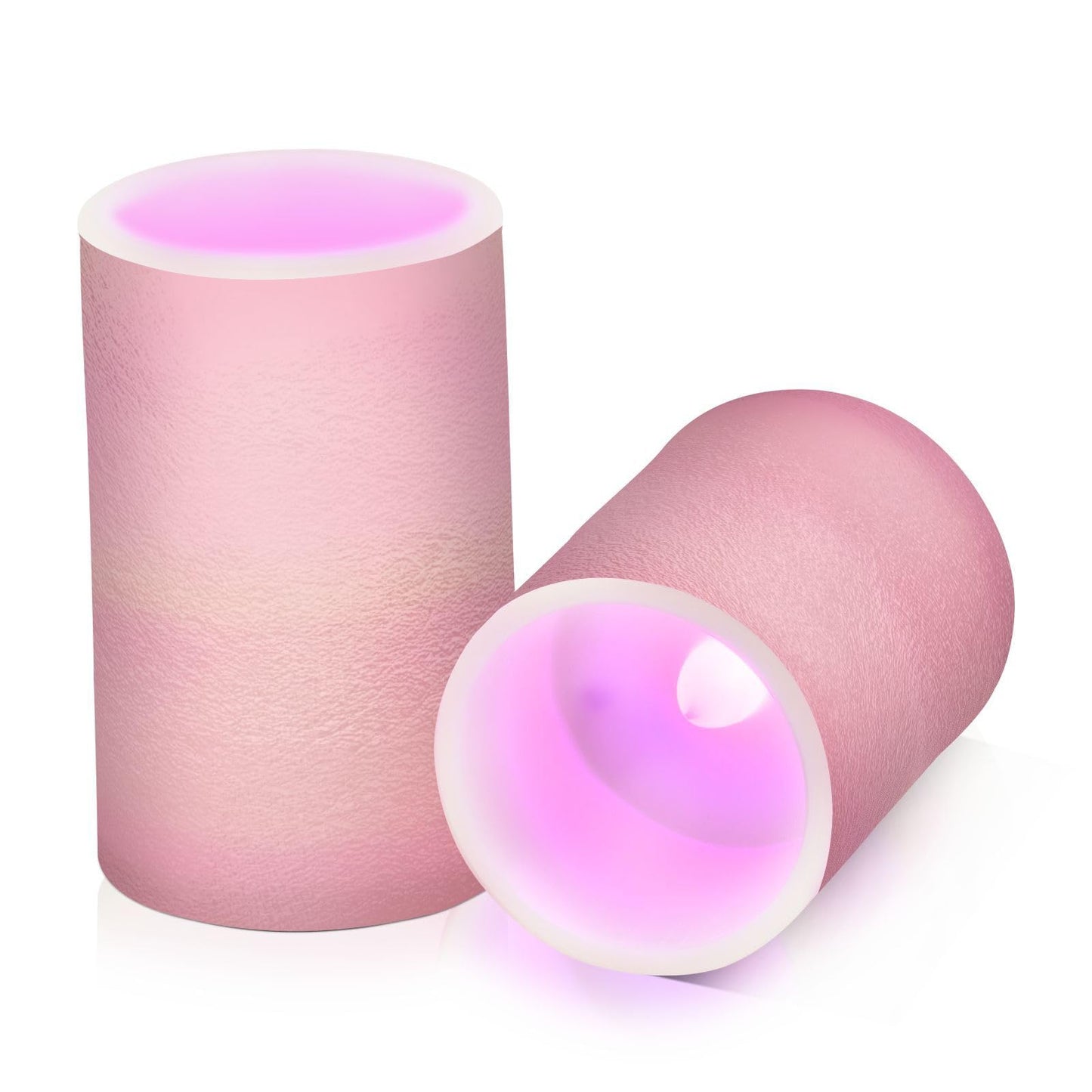 Eionryn Rose Gold Cement Texture Flameless Candles Pink Marble Stone Battery Operated LED Candles with Remote Timer Electric Candles for Home Party Decor 2pcs