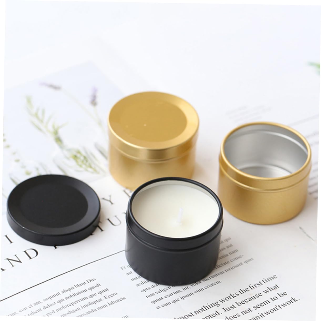 LALAFINA 4pcs Candle Jars Candle Containers for Christmas Crafts and Decorative Practical Aluminum Tins for Home Use