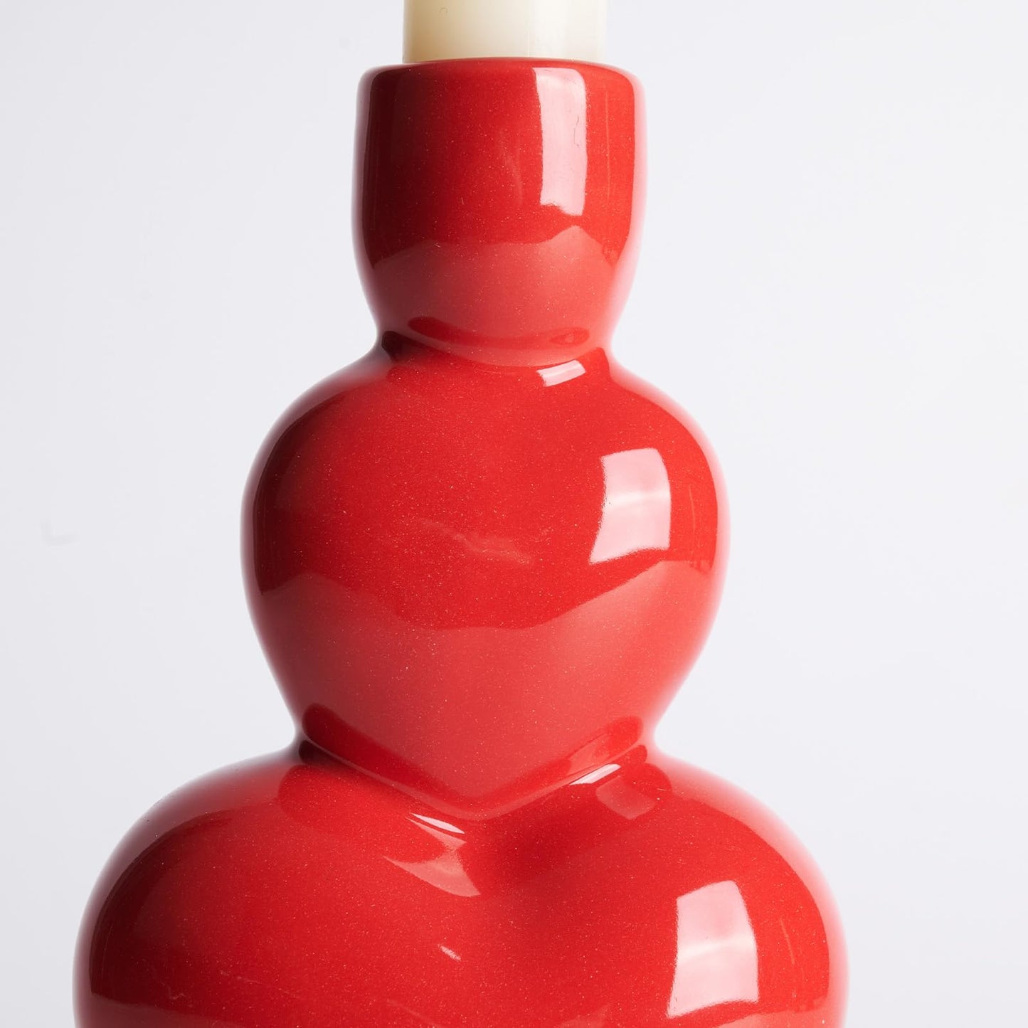 WDS WONDROUS Taper Candle Holder Set of 3 - Valentine's Day Candlestick Holders Wedding Decor, Red Heart Ceramic Candle Sticks Holders for Table Farmhouse Decor Romantic Housewarming Gift